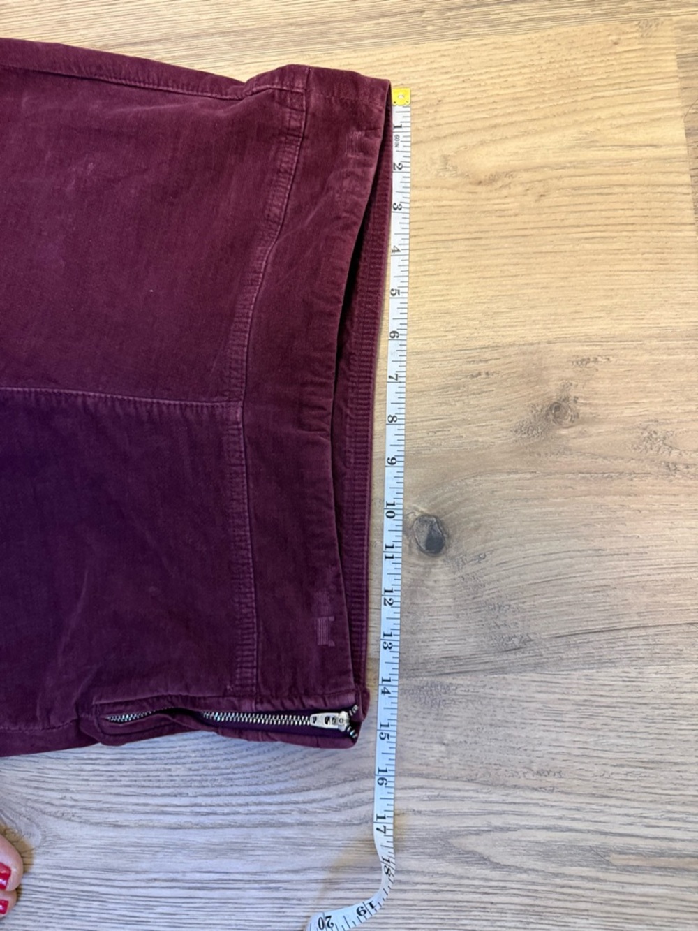 Free People Womens Wine Velvet Pants XS - Picture 7 of 10